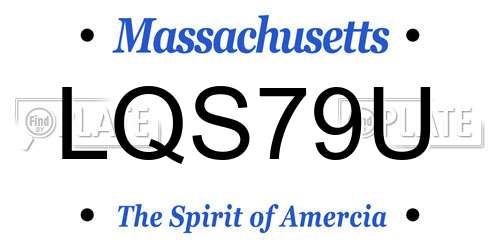 LQS79U Massachusetts License Plate