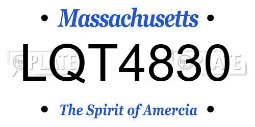 LQT4830 Massachusetts License Plate