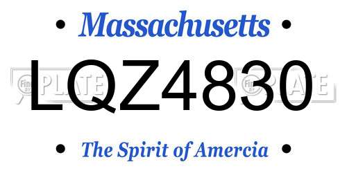 LQZ4830 Massachusetts License Plate