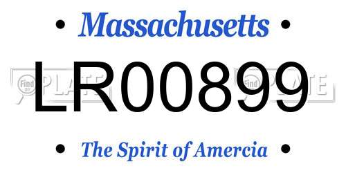 LR00899 Massachusetts License Plate