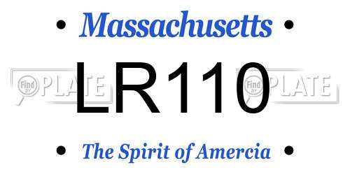 LR110 Massachusetts License Plate