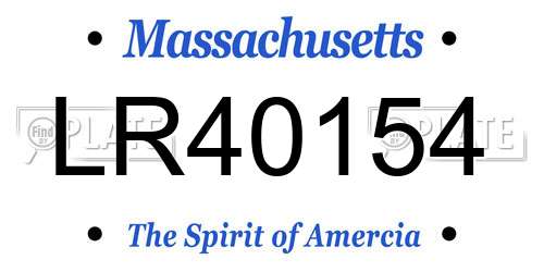 LR40154 Massachusetts License Plate