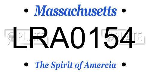 LRA0154 Massachusetts License Plate