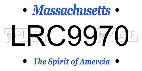 LRC9970 Massachusetts License Plate
