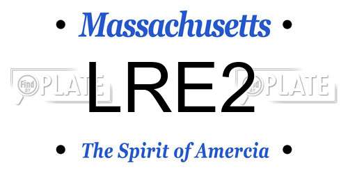 LRE2 Massachusetts License Plate