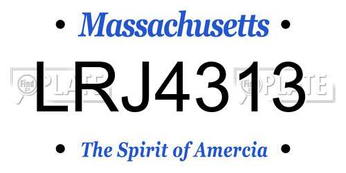LRJ4313 Massachusetts License Plate