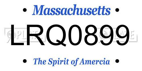 LRQ0899 Massachusetts License Plate