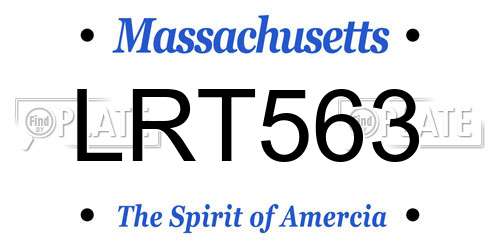 LRT563 Massachusetts License Plate