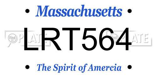 LRT564 Massachusetts License Plate