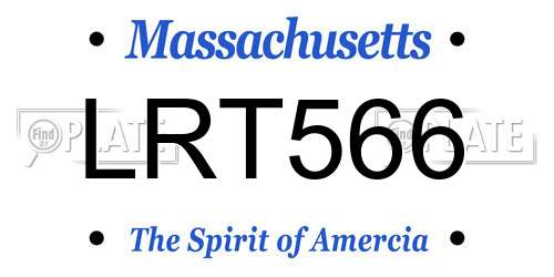 LRT566 Massachusetts License Plate