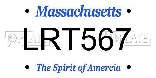 LRT567 Massachusetts License Plate