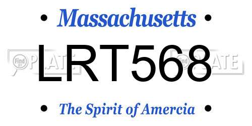 LRT568 Massachusetts License Plate