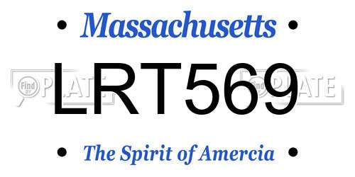 LRT569 Massachusetts License Plate