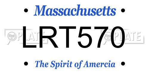 LRT570 Massachusetts License Plate