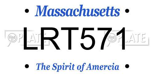 LRT571 Massachusetts License Plate