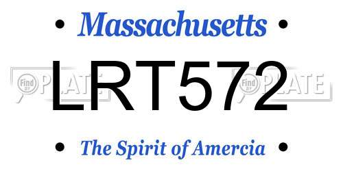 LRT572 Massachusetts License Plate