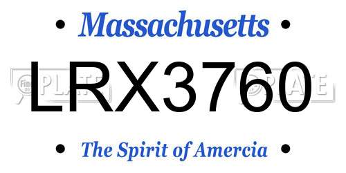 LRX3760 Massachusetts License Plate