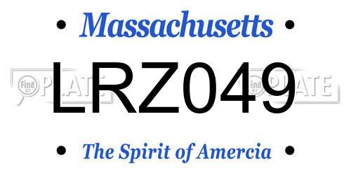 LRZ049 Massachusetts License Plate