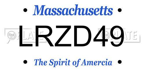 LRZD49 Massachusetts License Plate