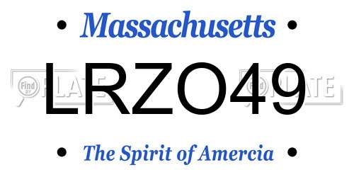 LRZO49 Massachusetts License Plate
