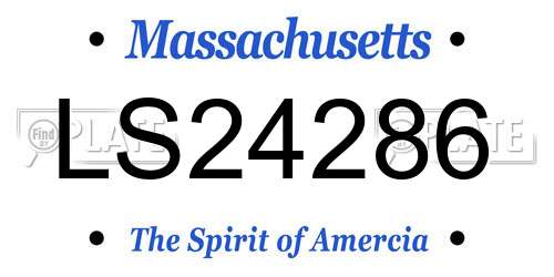 LS24286 Massachusetts License Plate
