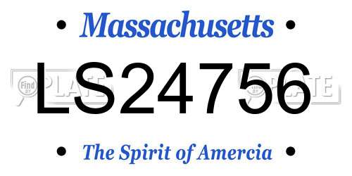 LS24756 Massachusetts License Plate