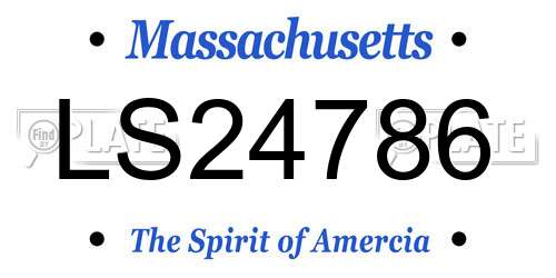 LS24786 Massachusetts License Plate