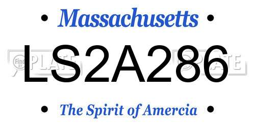 LS2A286 Massachusetts License Plate