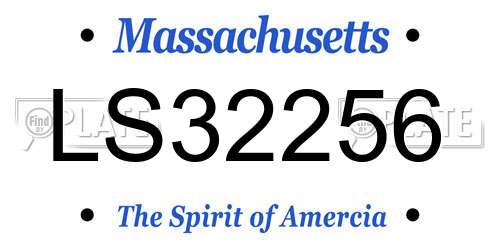 LS32256 Massachusetts License Plate