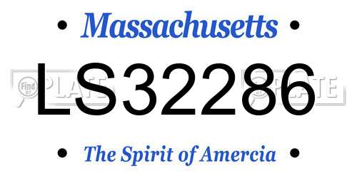 LS32286 Massachusetts License Plate