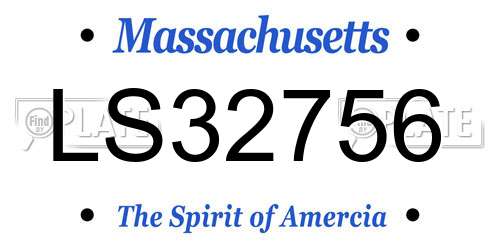 LS32756 Massachusetts License Plate