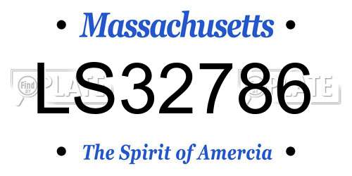 LS32786 Massachusetts License Plate