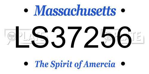 LS37256 Massachusetts License Plate
