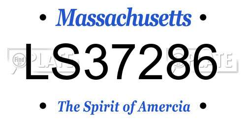 LS37286 Massachusetts License Plate