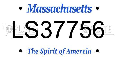 LS37756 Massachusetts License Plate