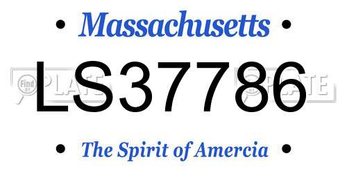 LS37786 Massachusetts License Plate