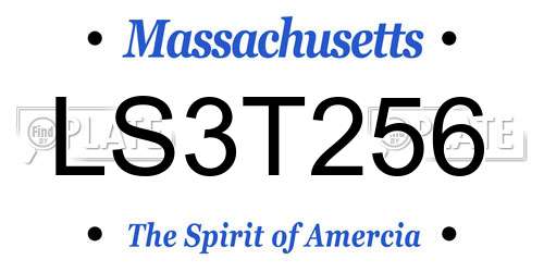 LS3T256 Massachusetts License Plate