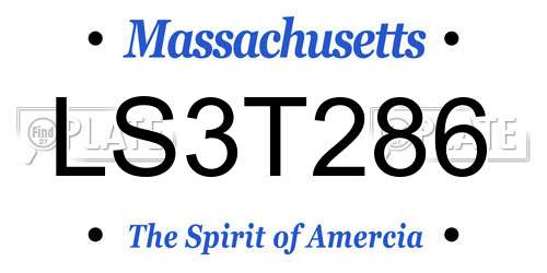 LS3T286 Massachusetts License Plate