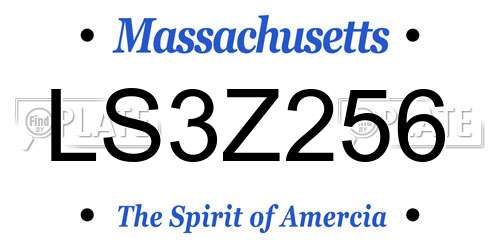 LS3Z256 Massachusetts License Plate