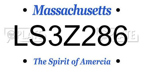 LS3Z286 Massachusetts License Plate