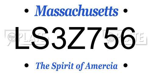 LS3Z756 Massachusetts License Plate