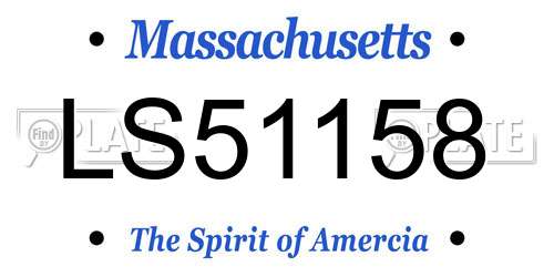 LS51158 Massachusetts License Plate