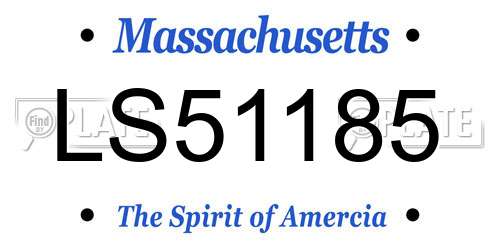 LS51185 Massachusetts License Plate