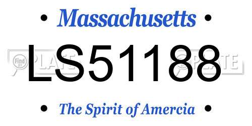 LS51188 Massachusetts License Plate