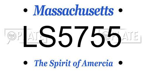LS5755 Massachusetts License Plate