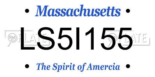 LS5I155 Massachusetts License Plate