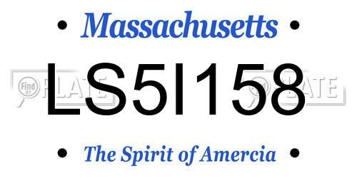 LS5I158 Massachusetts License Plate