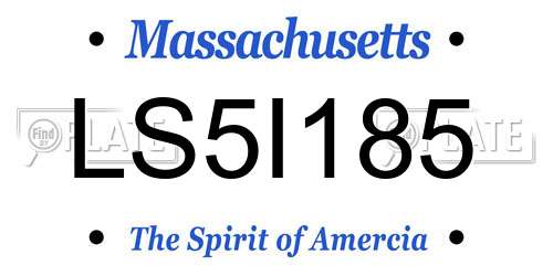 LS5I185 Massachusetts License Plate