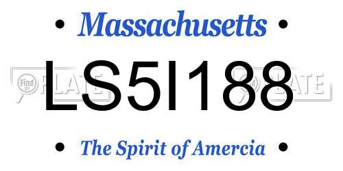 LS5I188 Massachusetts License Plate