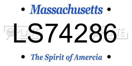 LS74286 Massachusetts License Plate